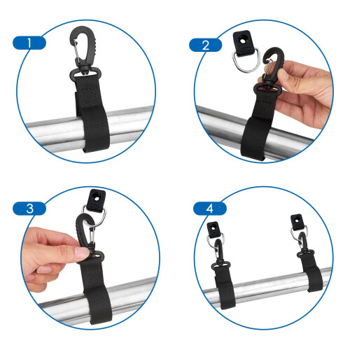 4 Stück verstellbare Nylon-Paddelclips 2