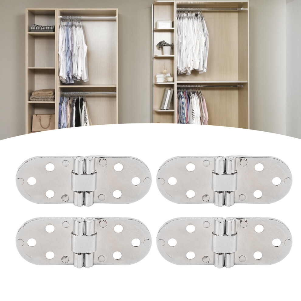 Durable 180 Chrome Folding Hinges 0.09In Thick 4 Pack With Screws 7891332310720