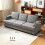 Homcom (Grey) HOMCOM 3 Seater Sofa, Fabric Sofa with USB Ports and Cup Holders 9