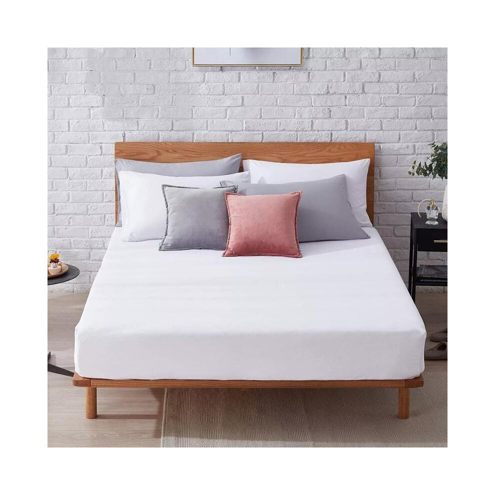 (White, Single) Fitted Sheets 30cm Extra Deep - Egyption Cotton Bedding Sheets Ultra Soft, Skin-Friendly & Breathable-image-OPC-PJBCV8Q-NEW