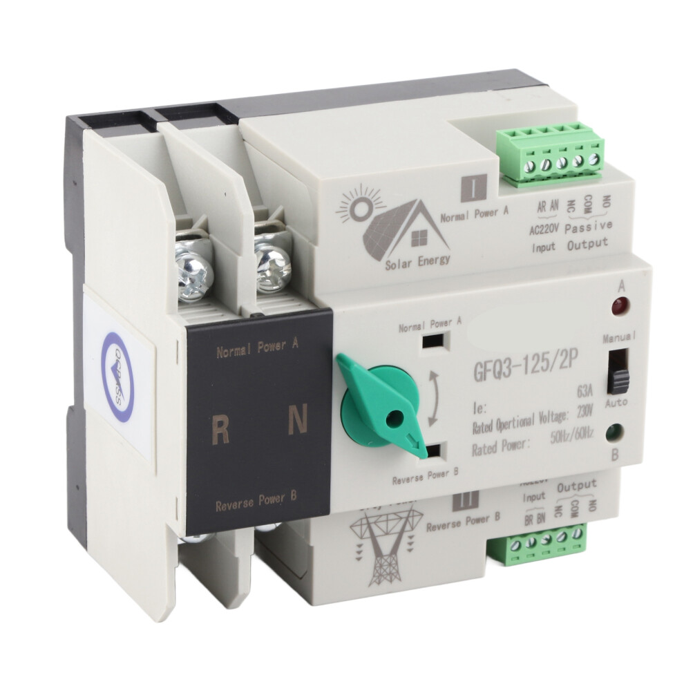 Dual Power Ats 2P 63A Auto Transfer Switch 50Ms Fast Switching 4951332317976
