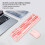 Wireless Retro Pink Keyboard Mouse Combo 68 Keycaps 3 DPI Adjust 6