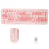 Wireless Retro Pink Keyboard Mouse Combo 68 Keycaps 3 DPI Adjust 2