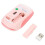 Wireless Retro Pink Keyboard Mouse Combo 68 Keycaps 3 DPI Adjust 14