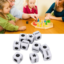 20 Stück weißes 6-seitiges Brettspiel-Würfel-Set, 1,6  1,6  1,6 cm