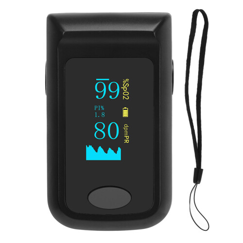 OLED-Fingerspitzen-Oximeter 60x36x35mm Schwarz 2