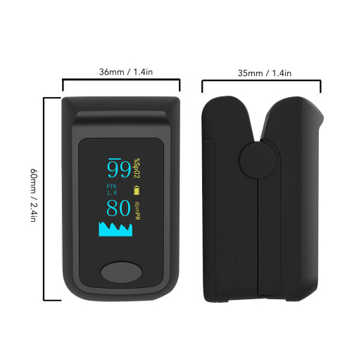 OLED-Fingerspitzen-Oximeter 60x36x35mm Schwarz 1