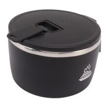 900 ml Edelstahl-Nudelschüssel mit Deckel Schwarz Ideal für Studierende und Berufstätige