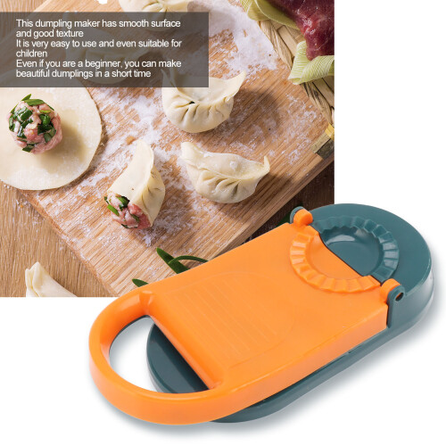 2 in 1 Manual Dumpling Maker Kitchen Tool Orange ABS Durable Lightweight 2