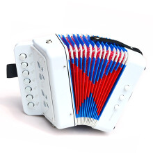 Musical Toy Accordion for Kids - White 7 Keys 2 Bass for Learning