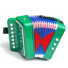 Kids Green Accordion Toy 2 Bass 7 Keys Infant Musical Instrument