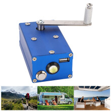 Portable Hand Crank Generator USB Charger with COB Lamp - Durable & Compact
