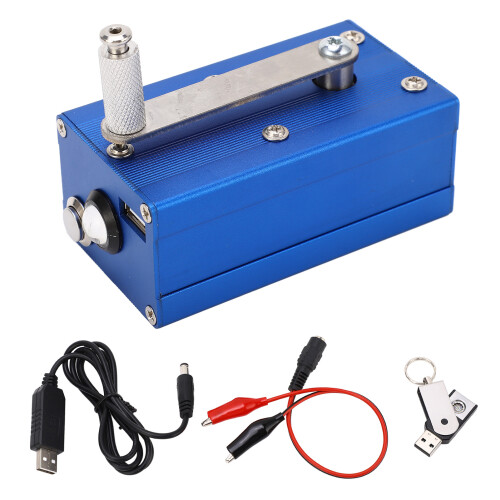 Portable Hand Crank Generator USB Charger with COB Lamp - Durable & Compact 1