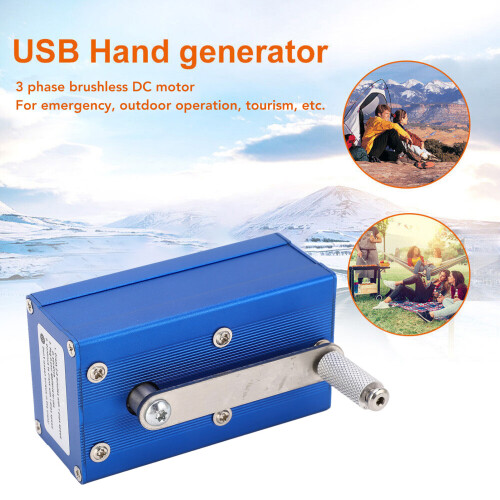 Portable Hand Crank Generator USB Charger with COB Lamp - Durable & Compact 2