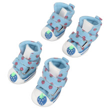 Kleine Hundeschuhe Typ 4 blaue Canvas-Stiefel