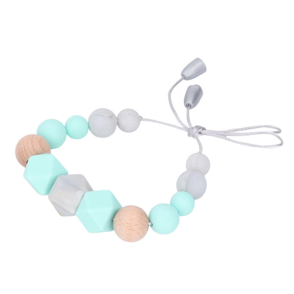 Bright Mint Baby Teething Necklace Soft Silicone Beaded Toy Green