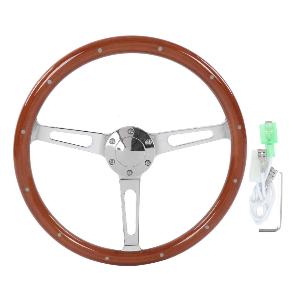 380Mm 15In Classic Steering Wheel Assembly Walnut Brown 9121376199844