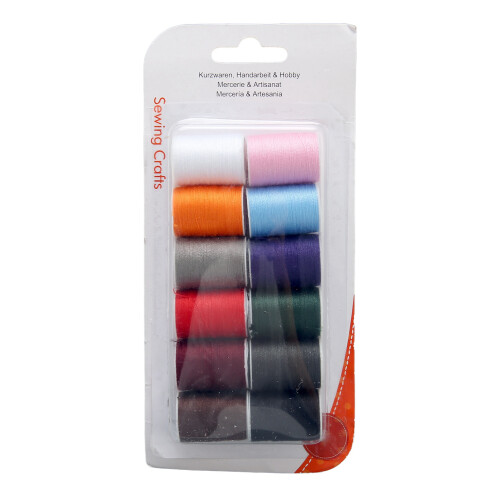 12-teiliges Polyester-Stickgarn-Set in bunten Farben 1