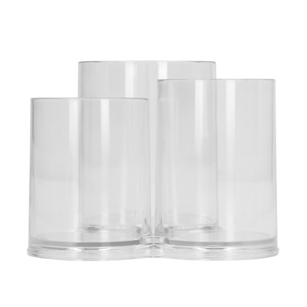 Clear Round Plastic Makeup Brush Holder, 9.1oz, Transparent Cylinder