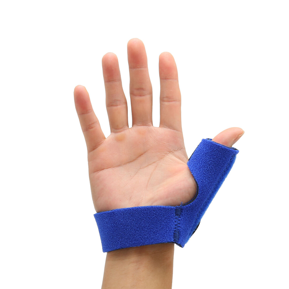 Blue Breathable Thumb Wrist Stabilizer Finger Brace, Left Hand