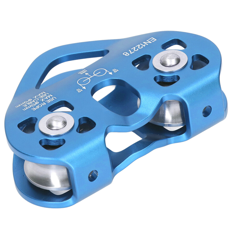 High Load 25Kn Double Pulley For Climbing/Rappelling Blue 13Mm Wire 4131332361395
