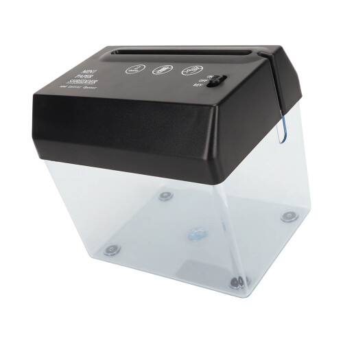 USB-Papierschredder Mini Schwarz, 2 Blätter, 123 mm 2