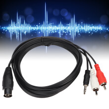 Großes DIN-8-Pin zu 3,5-mm-Klinke + 2-RCA-Kabel, 5,9 ft