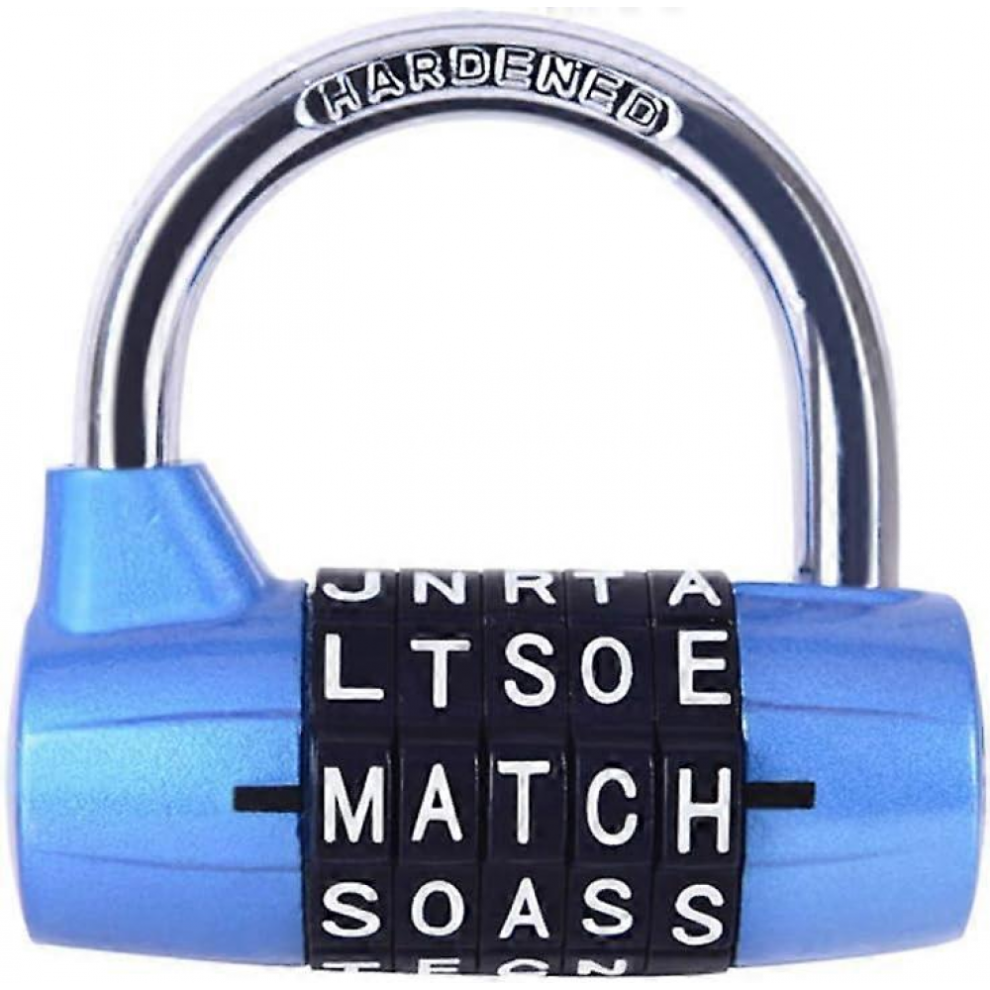 5 Letter Combination Lock, Directional Lock, Padlock Letter Code, Word Lock Combination Lock (Blue) 9092950236982