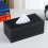 (Nero) Porta fazzoletti in pelle PU, dimensioni standard 4