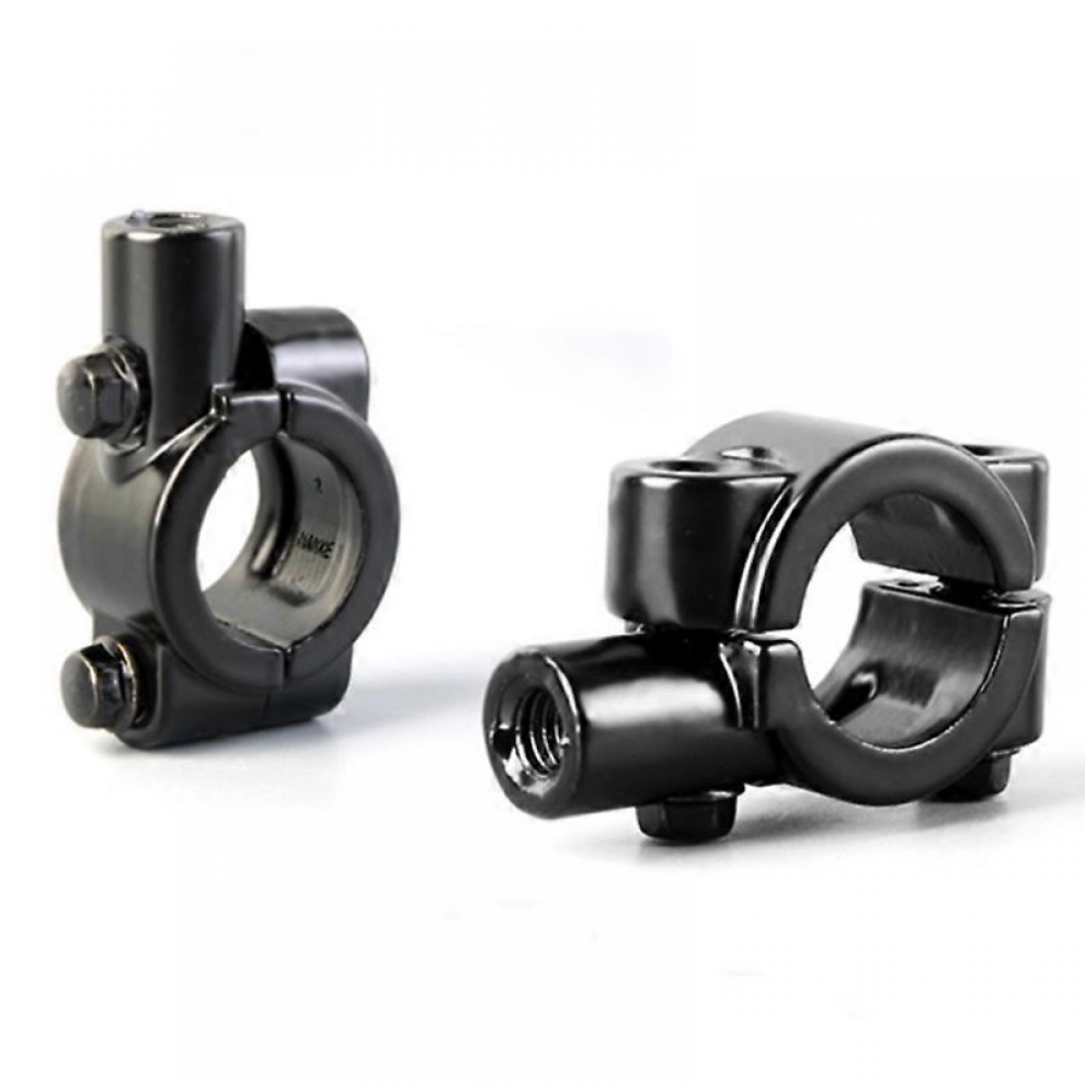 2Pcs Motorcycle Handlebar Mirror Bracket, Universal 7/8" Handlebar Mirror Bracket 10Mm Mirror Mount Bracket Aluminum Flange Black 9092950238832