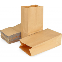 100pcs Sac Papier Kraft, 15.5x10x30cm Sachet Kraft Alimentaire, Sacs En Papier Brun Pour Aliment, Cadeau, Fte, Nol