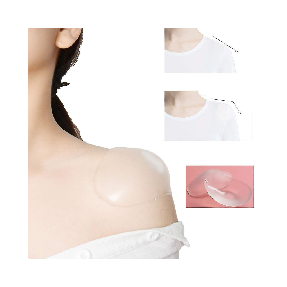 2 Pieces Silicone Self Adhesive Shoulder Pads, Invisible Shoulder Pads