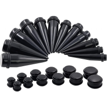Kit da 24 calibri grandi per dilatare le orecchie, 00 g-20 mm, kit per piercing a tunnel conici in acrilico