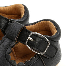 Baby-Leder Sandalen 13cm Schwarz Antirutsch Weiche Schuhe Für Kleinkinder