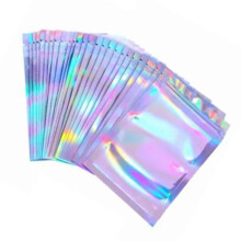 100 Stück irideszierende holografische selbstklebende Beutel 9x12cm