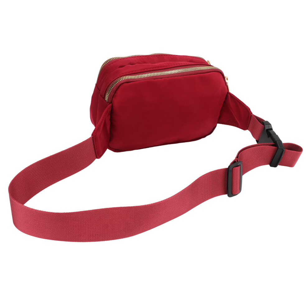 Wine Red Oxford Waist Bag with 8L Capacity Chest Bag for Running & Hiking-image-OPC-PJBD7NY-NEW