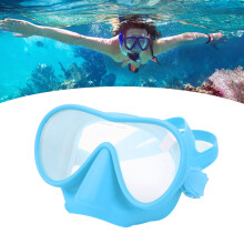 Blaue faltbare Panorama-Schwimmbrille mit Anti-Beschlag