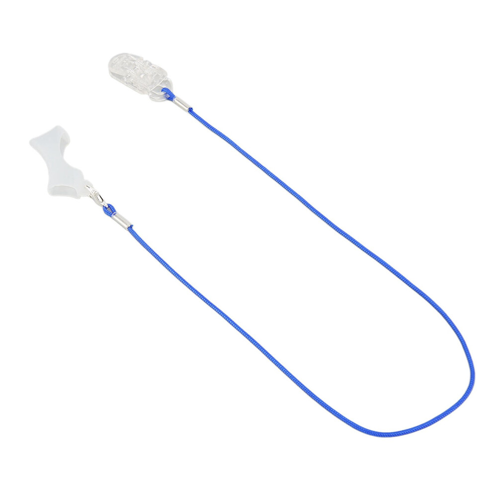 Blue Hearing Aid Clip Lanyard Transparent Rope For Elderly & Kids