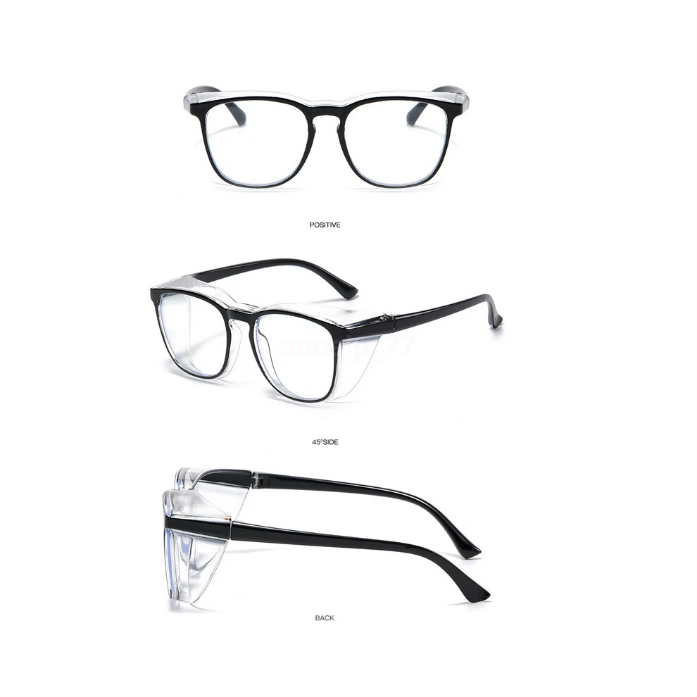 (Transparent Black) Safety Goggle Glasses Anti Fog Anti-Scratch Round Goggles Clear Uv Protection New 4069369118067