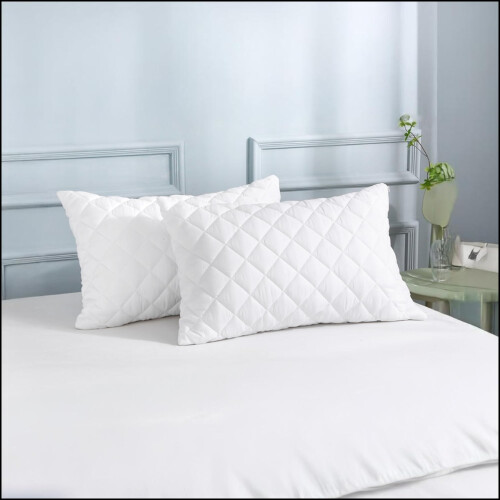 New Luxury Ultra-Loft Super Jumbo-Quilted Bounce Back Pillows (2 Pack) 1
