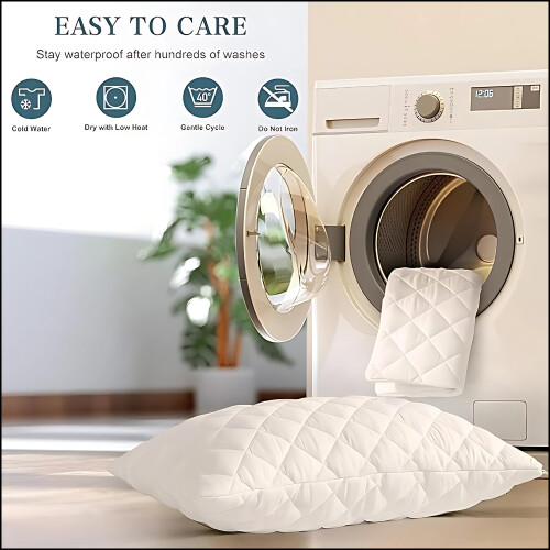 New Luxury Ultra-Loft Super Jumbo-Quilted Bounce Back Pillows (2 Pack) 2