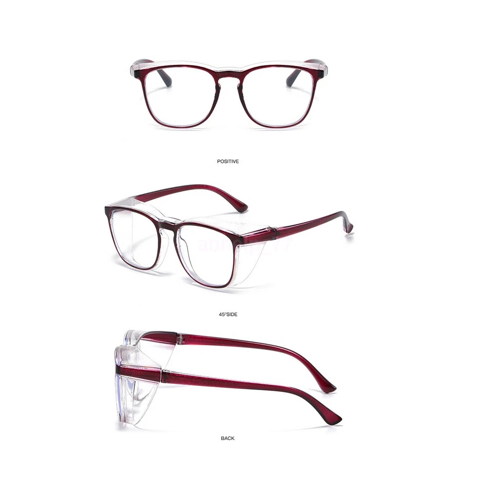 (Transparent Red) Safety Goggle Glasses Anti Fog Anti-Scratch Round Goggles Clear Uv Protection Hot 4069369118265