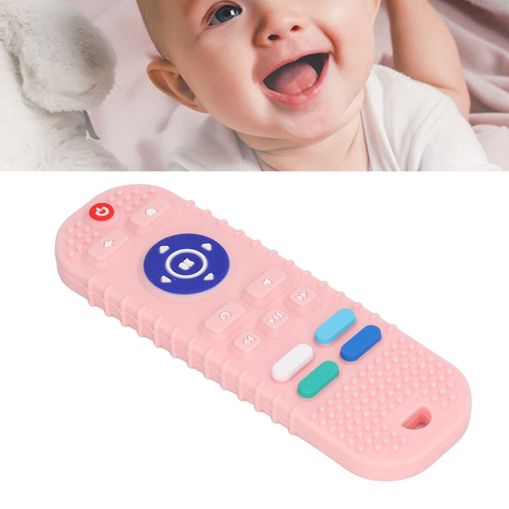 Silicone Tv Remote Teething Toy For Babies Soft & Safe Design Pink