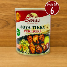 Saras Soya Peri Peri Masala 850g (Pack of 6) | Ready-to-Cook Spicy Vegetarian Protein Snack