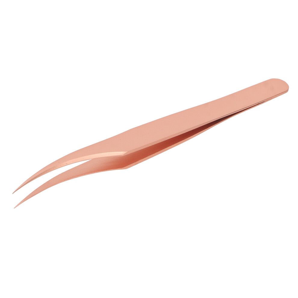 Gold Stainless Steel Rose Eyelash Extension Tweezers, Precise & Comfortable Grip
