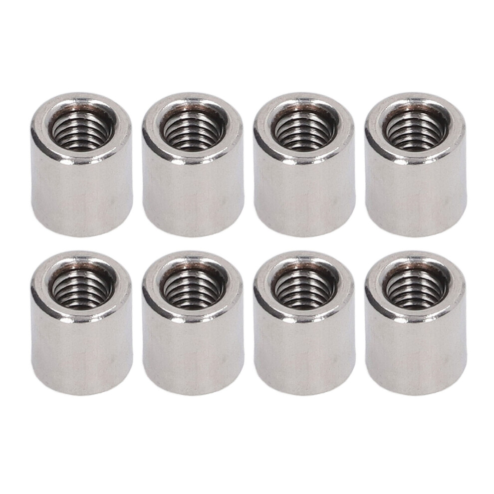 50Pcs 304 Ss M6 Rod Connector Round Coupling Nut Indoor/Outdoor Use 8771332386545