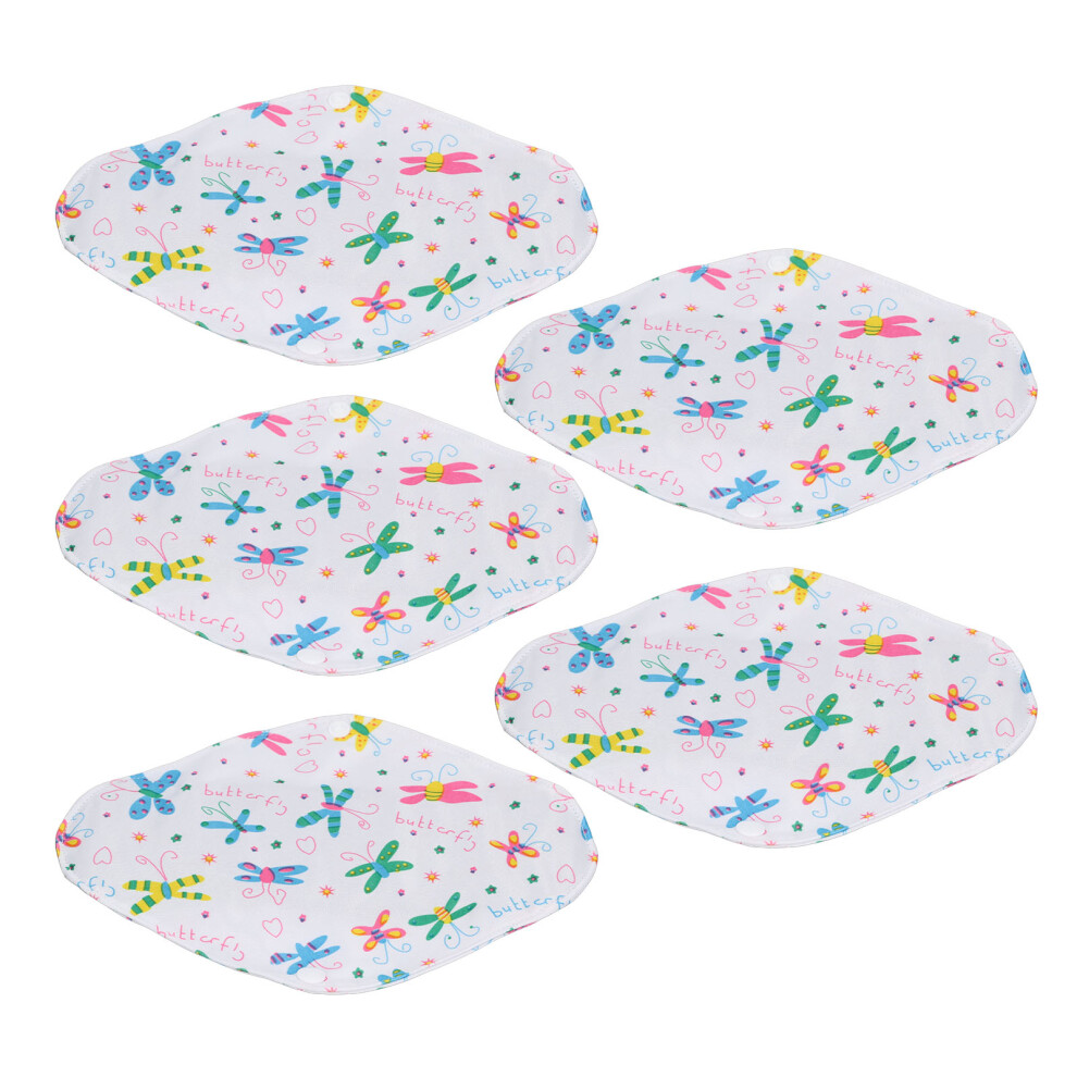 5pcs Reusable Bamboo Charcoal Cloth Menstrual Pads 18x25cm Waterproof