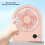Ventilatore da tavolo USB 1000mAh Rosa Slim 3-Speed Display 4
