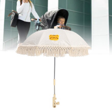 Baby-Parasole Flexibler Winkelverstellbar Boho-Stil Kinderwagen Sonnenschutzschirm mit Halterclip Tiger