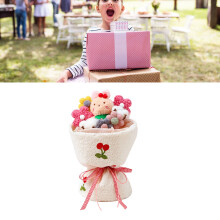 Pinkes Häschen-Plüsch-Bouquet-Spielzeug mit LED-Lichterkette